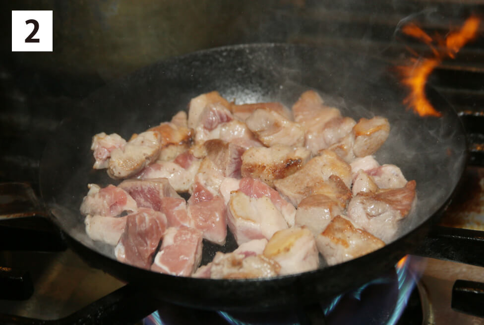 アグー豚肉のトマト煮込みの作り方2